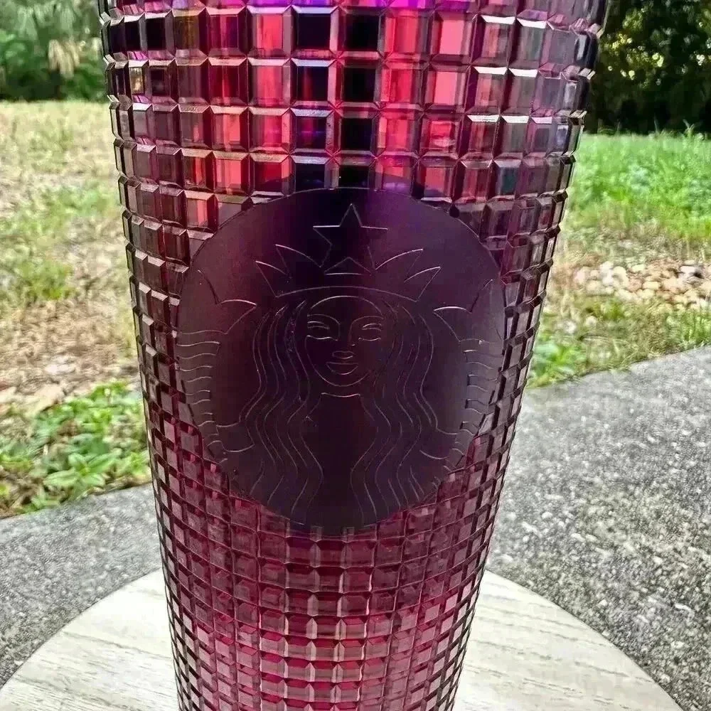 Starbucks Studded Plum Purple Grid Disco Holiday 2020 Cold Cup Tumbler (24oz)